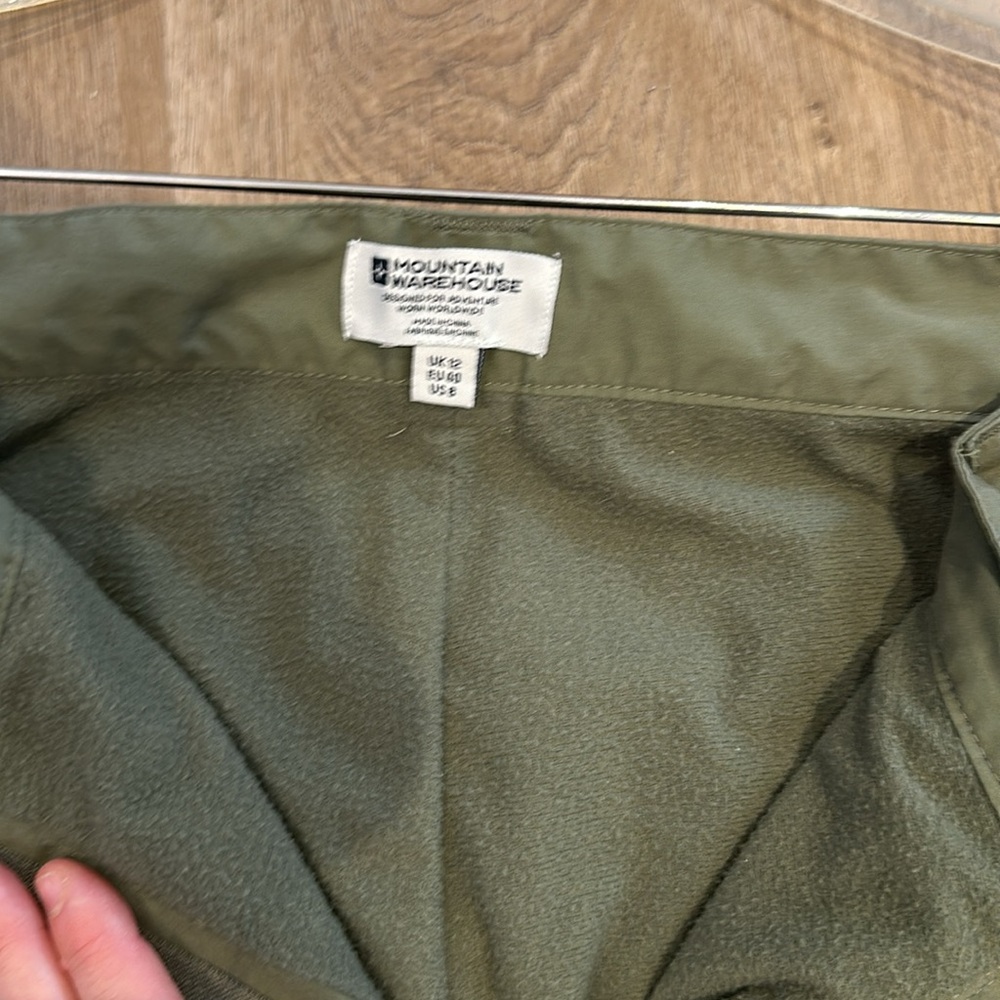 Fleece Lined Pants Hiking Pants Mountain Warehouse Olive Green Twill - Picture 9 of 11